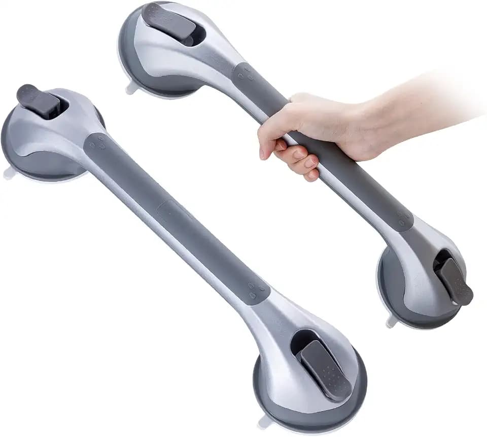 TAILI Grab Bars for Shower,Suction Shower Handles Rails,2 Pack,16.8",Silver