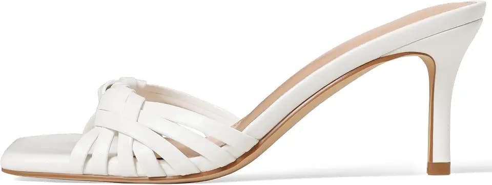 Eteridrey Woven Kitten Heels Women Mule Low Heels Cute Heeled Sandals