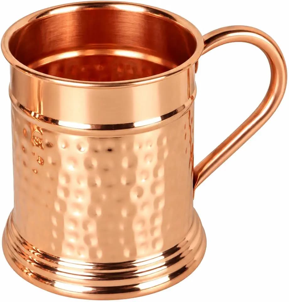 Hammered Moscow Mule Copper Mug | Handcrafted 100% Pure Copper Cup | Large 22 Oz Tankard Beer Stein | Keeps Drinks Chilled Longer | Best Gift - Perfect For Moscow Mules