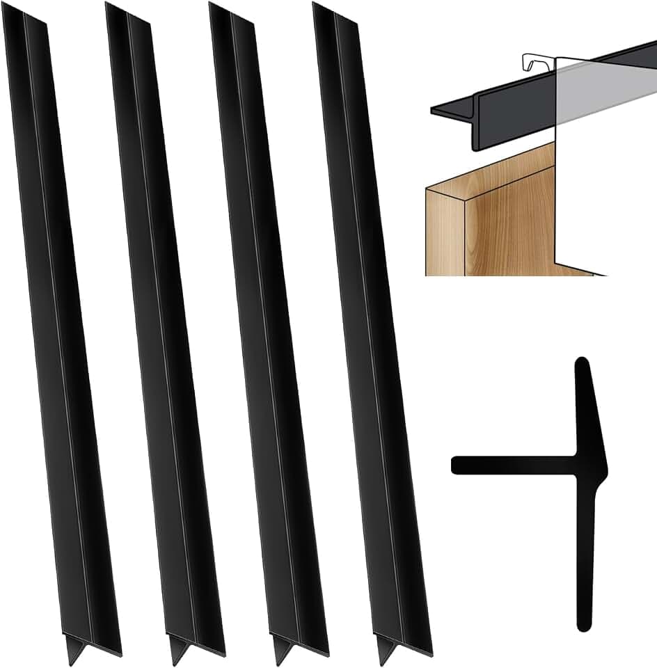 Tenare 4 Pcs 15.75'' PVC Drawer Hanging File Rails Screws Adhesive Tape