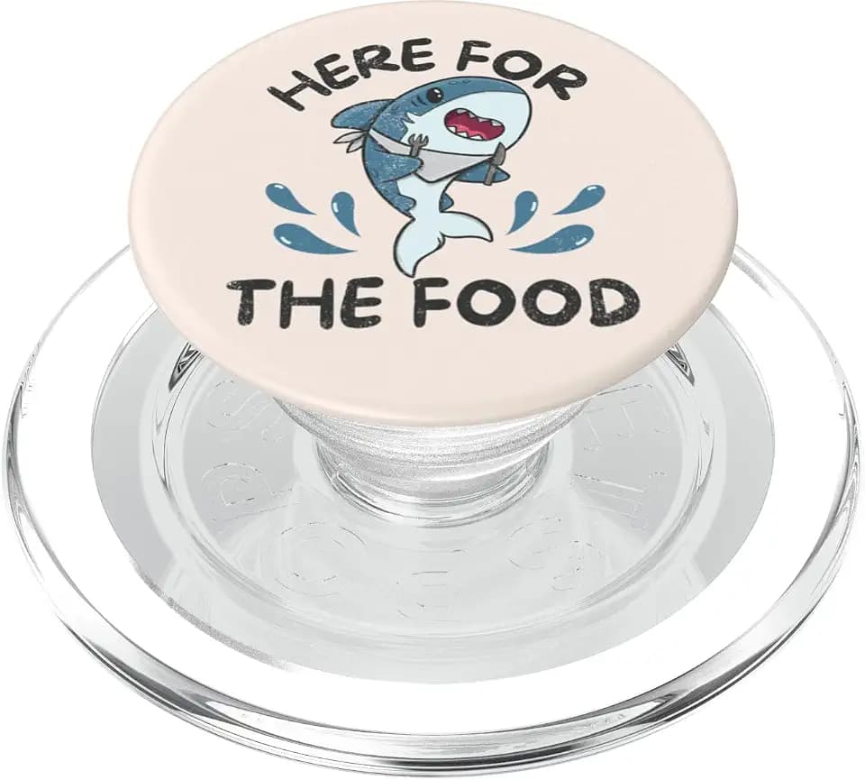 Hier zum Essen Cute Funny Shark Ocean Life Meeresbiologie PopSockets PopGrip für MagSafe
