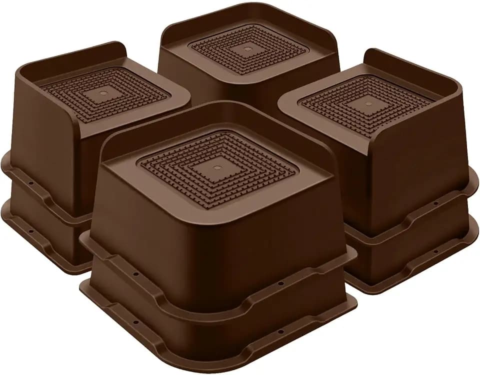 ANNKUT Bed Risers 3 Inch Heavy Duty, Furniture Risers for Bed Desk Table Sofa Couch,Oversized Bed Lifts Risers,Support up to 5000 Lbs(8 Pack Brown)