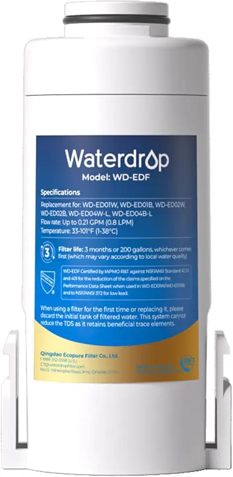 Waterdrop EDF Water Filter Replacement for Electric ED01/ED02/ED04 Pitcher
