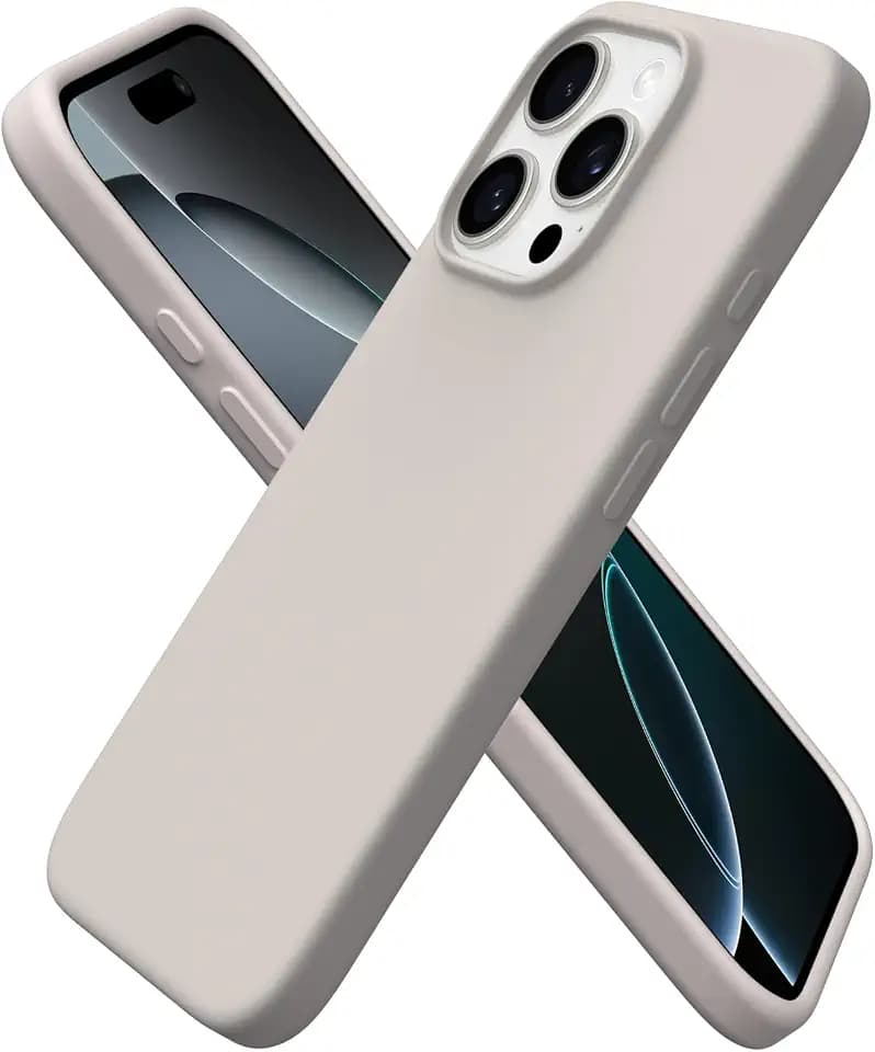 ORNARTO for iPhone 16 Pro Case, Liquid Silicone, Stone Gray
