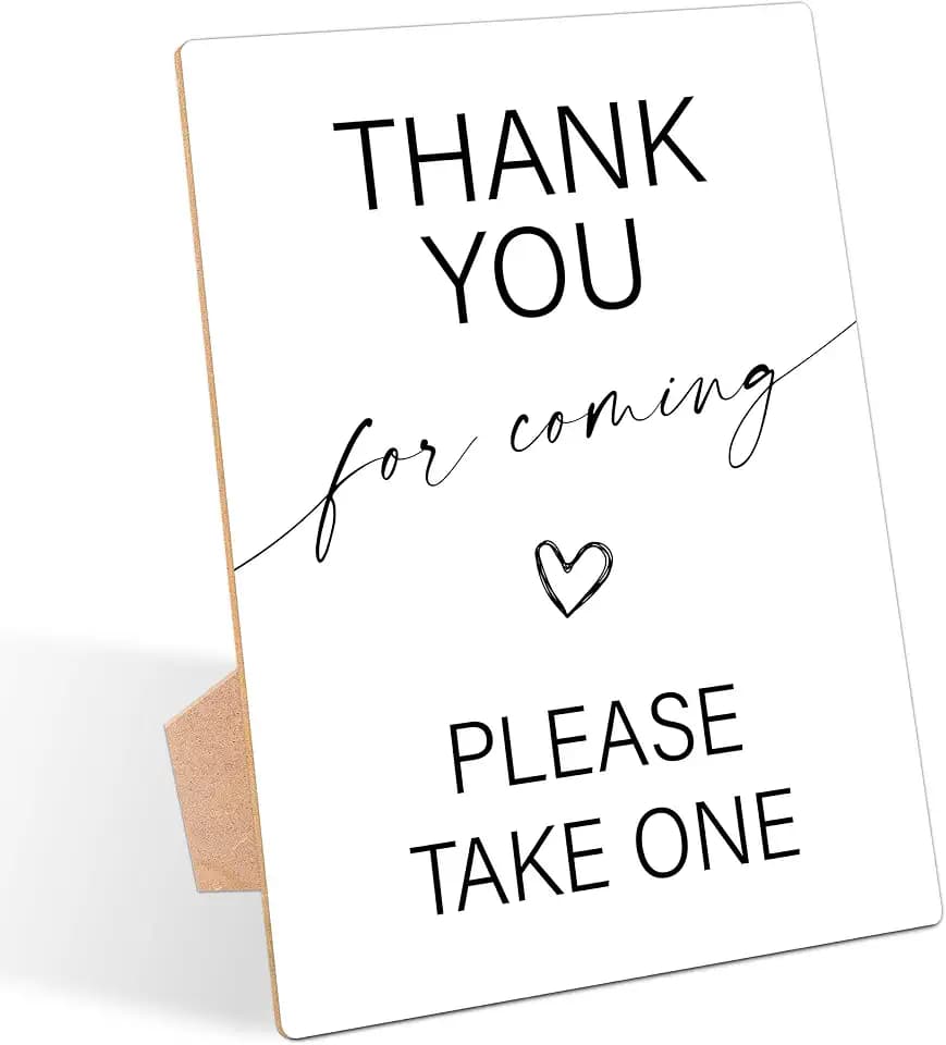 Minimalist Baby Shower Table Sign, Thank You For Coming Sign, Pack of 1 Wooden Tabletop Sign with Stand, Modern Baby Shower Supplies, Gender Reveal Party Decorations - RG13