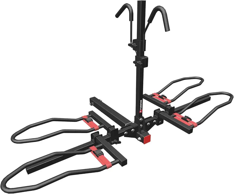 FORWODE Bike Rack Hitch for Car, 200 LB 2-Bike Racks with Coded Lock, Wobble Free Smart Tilting Hitch Mount Bike Rack for 2 Inch Receiver, Bike Carrier Fits Up to 5 Inch Fat Tire Electric Bike for Car