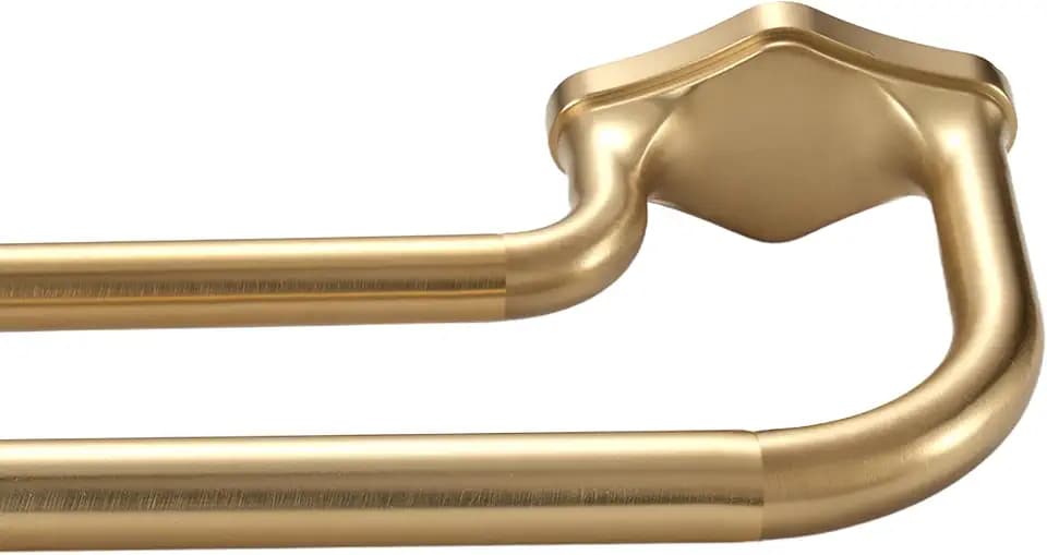 Gold Double Curtain Rods For Windows 72-144 Inch,Heavy Duty Double Curtain Rod with Aluminum Finials and Bracket,Adjustable Double Window Rods For Blackout Or Room Darkening Panels