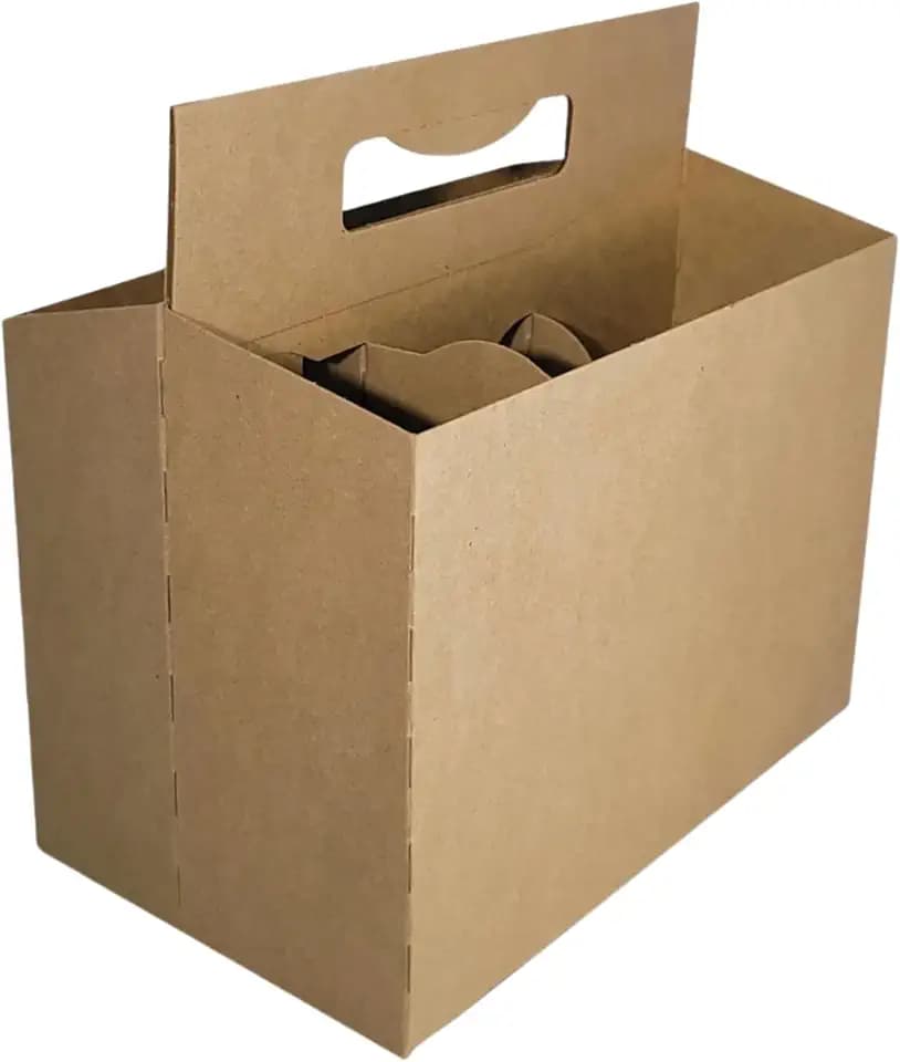 ICE N COLD 6pk Cardboard Carrier (Kraft, 50ct) 12oz - 16oz Bottles & Cans 8x7x5 for Convenience Store, Eco Friendly, Moisture & Humidity Resistant | High Quality 18 Point Wet Board Strength (6 Pack)