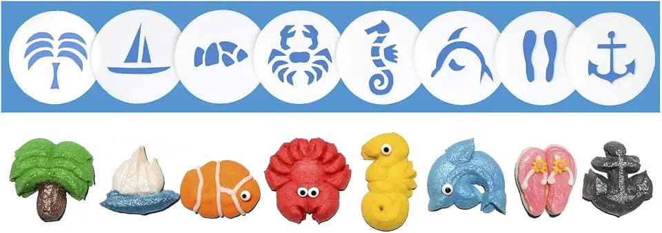 Impress Cookie Press Disks - Beach & Nautical Set of 8