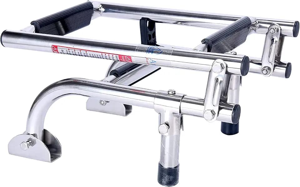 Amarine 3-Step Stainless Steel Stern Mount Pontoon Boat Ladder with Rubber Grips