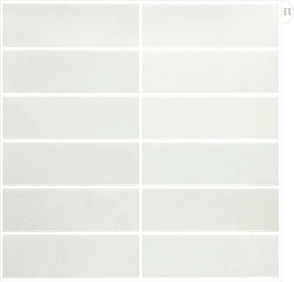 Peel and Stick Backsplash for Kitchen - New Upgrade 12" x 12" Large Premium Subway Tile, Grey White 10-Sheet