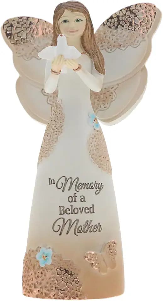 Pavilion Gift Company 19135 Light Your Way Memorial Beloved Mother Angel Figurine, 5-1/2", Brown
