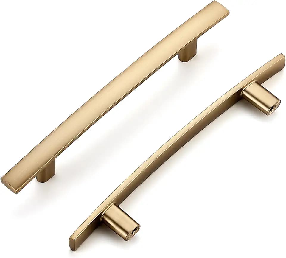 Ravinte 4 Inch Center Cabinet Handles, Curved, 20 Pack, Champagne Bronze