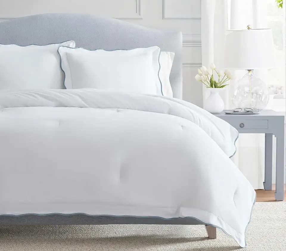 Martha Stewart - King Comforter Set with Shams, Cotton Percale, Reversible