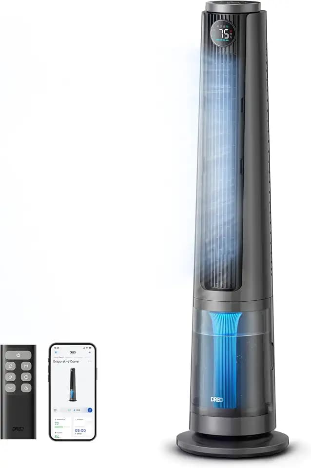 DREO TurboCool Misting Fan 765S, Fans that Blow Cold Air, 10°F Cooling Fan