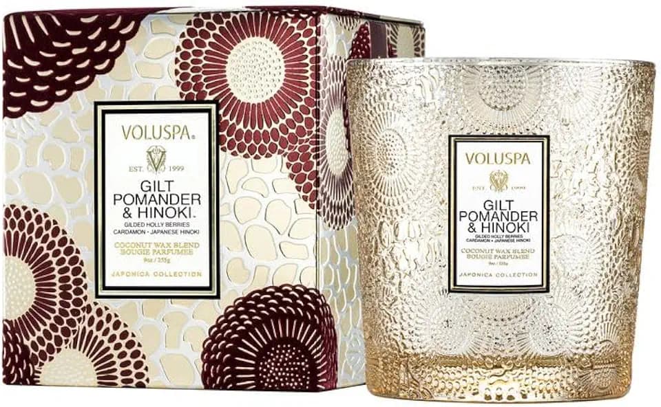Voluspa Gilt Pomander & Hinoki Classic Candle
