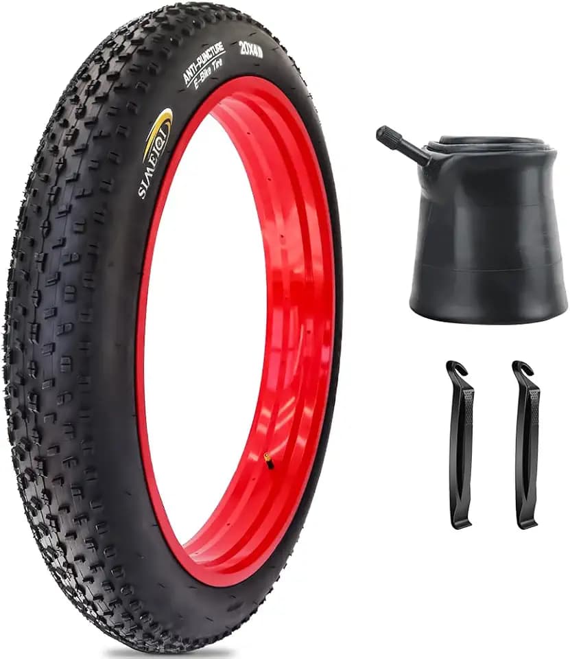 20"/26"X4.0" E-Bike Fat Bike Tires with Anti-Puncture Protection Electric Bike Tricycle Tyres Foldable Replacement Tire for Mountain Snow All Terrian E-Bike Urban City Street Road Bicycle