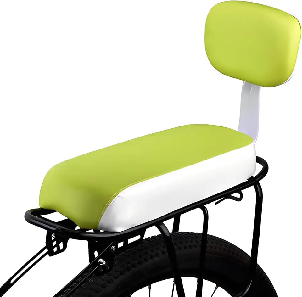 Kid's Bike Seat - PU Leather Mountain Bicycle Cushion with Backrest