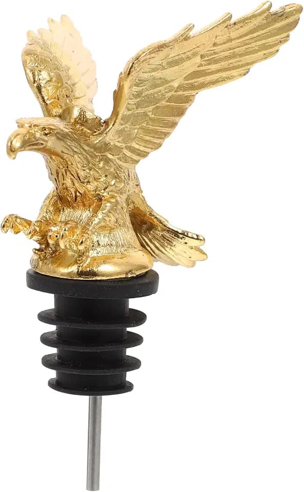 Hemoton Wine Pourer and Stopper Zinc Alloy Head Design