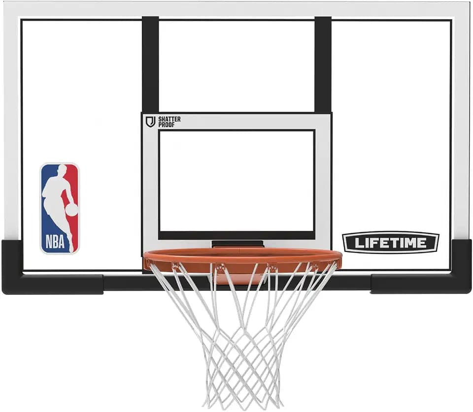 Lifetime NBA 48 Inch Shatterproof Backboard & Slam-It Pro Rim Basketball Hoop Combo, Steel Frame, Mounts to Wall, Roof, or Pole (Mounting Kit Sold Separately)