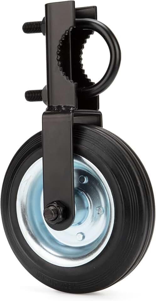 Gate Helper Wheel for Supporting Metal Swing Gates with 1-5/8" Thru 2" Gate Frames, 6" Gate Support Wheel Prevent Gate from Dragging for Chain Link Fence, Black