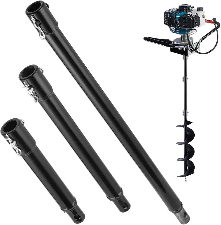 3 Auger Extension Bits 3/4in Shaft, 7.7/11.4/19.3in Bars for Earth Drilling