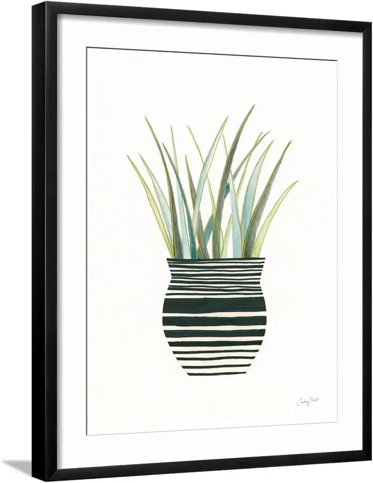 ART.COM Wall Art Print Herb Garden II on Black Frame by Courtney Prahl, 23" x 29"