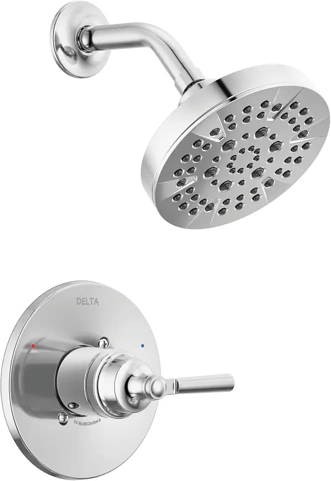 Delta Saylor 14 Series 5-Setting Shower Faucet Set, Chrome Shower Head and Handle Set, Valve Trim Kit, Chrome T14235 (Valve Not Included)