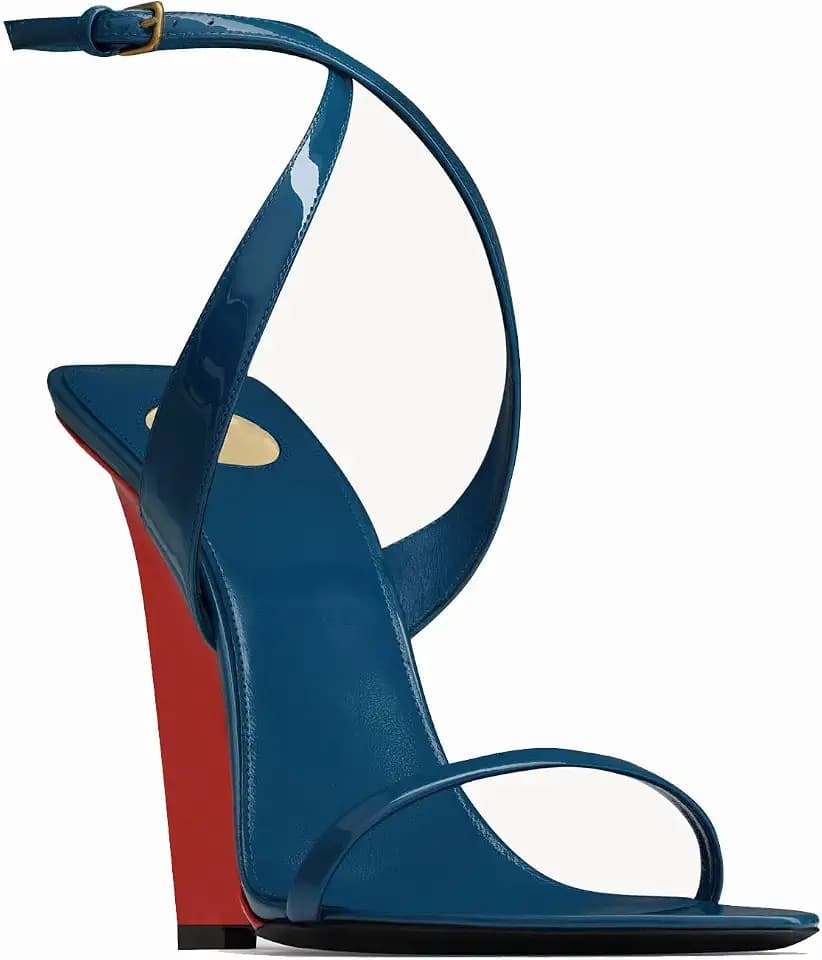 Wedge Sandals for Women Strappy Wedge Heels Pointed Open Toe Heeled Sandals Buckle Ankle Strap Heels Sexy Wedding Dress Shoes(red,7.5)