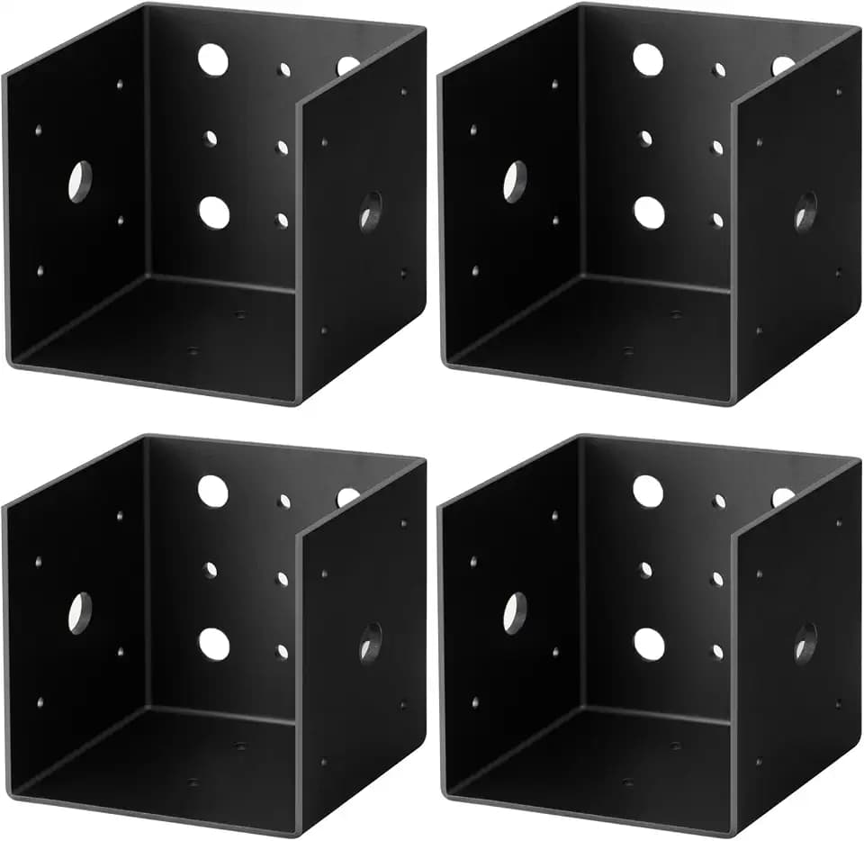 GBGS 4 Pack 4x4 Pergola Wall Mount Bracket,Black