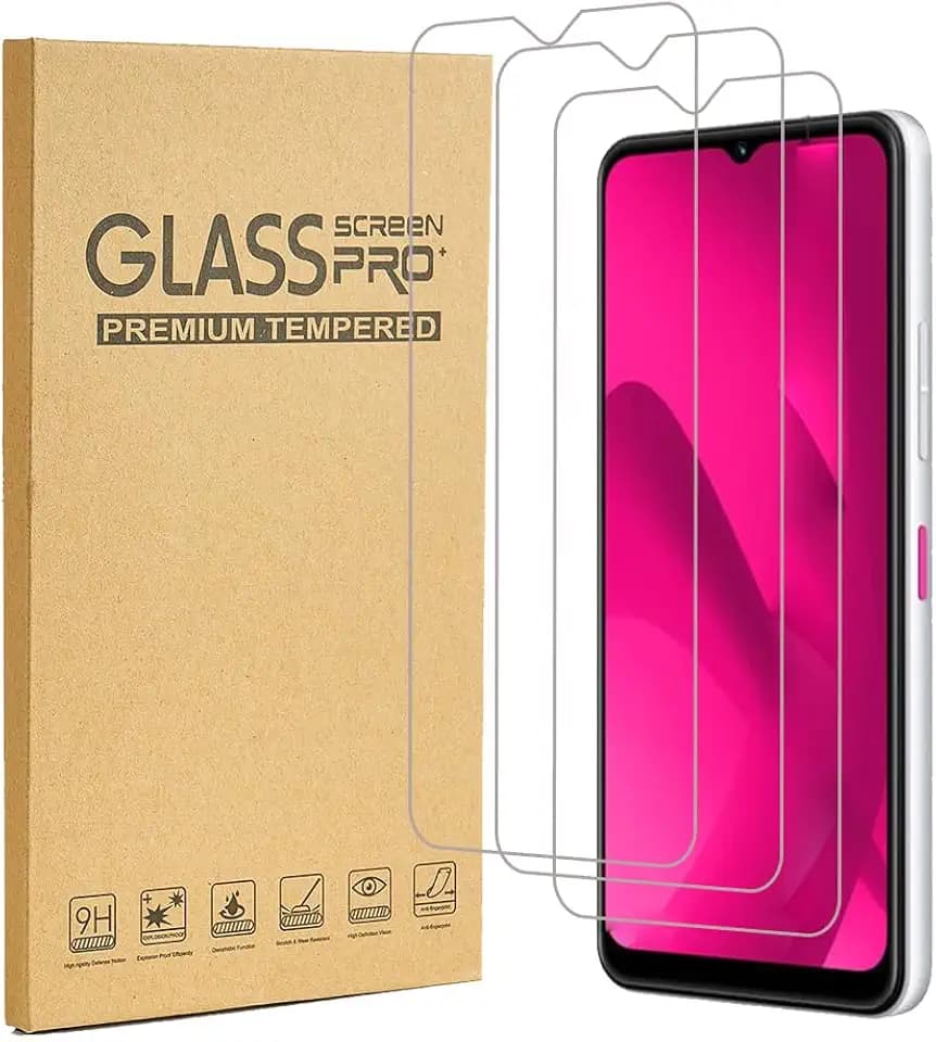 [3-Pack Compatible with T-Mobile Revvl 8 screen protector Tempered Glass,9H Hardness, Anti-Scratch, Bubble Free, easy to install (Clear)