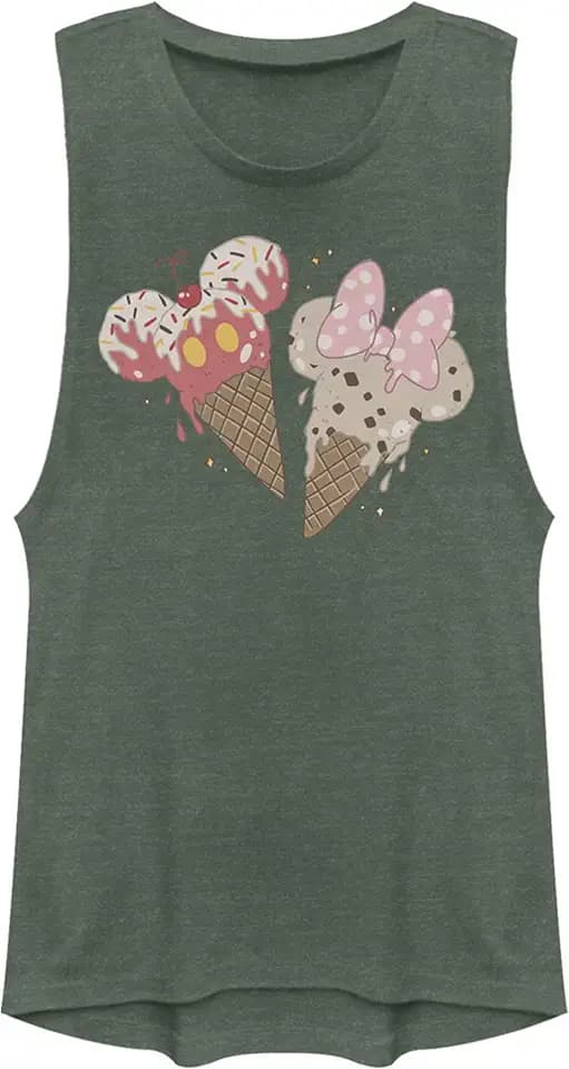Disney Ice Cream Lovers Women's Muscle Tank - Classic Mickey & Minnie Shape