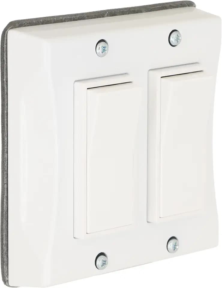 BELL 2-Gang White Decorator Switch Weatherproof Light Switch Cover 5127-1, Outdoor Rocker Switch Cover, Scratch-Resistant Polycarbonate Weatherproof Cover