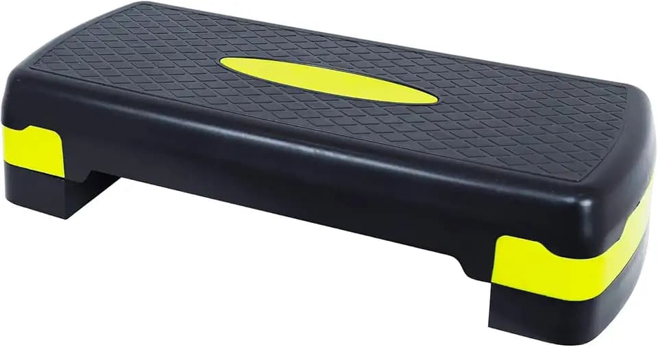 Fitvids Aerobic Step Platform Trainer with Adjustable 2-Level Risers, 400 Pound Weight Capacity – Non-Slip Exercise Stepper