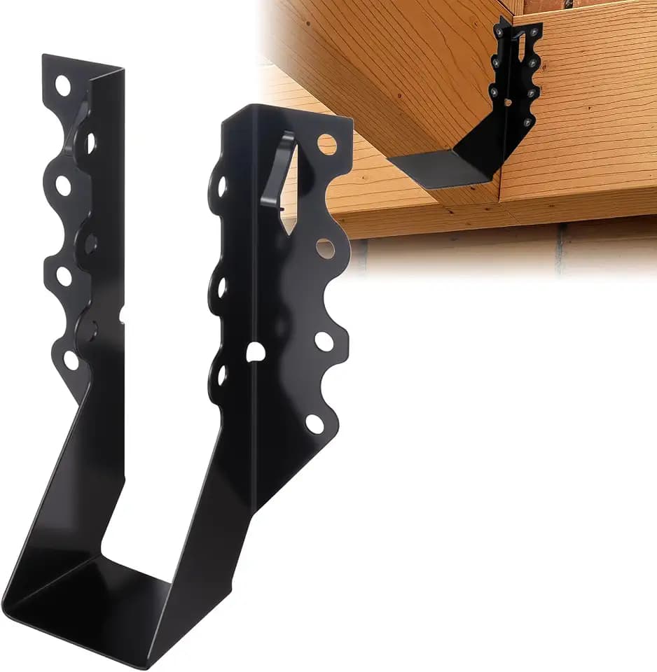50 Pcs 2x6 Joist Hangers,Black Powder Coated Hurricane Ties Deck Brackets