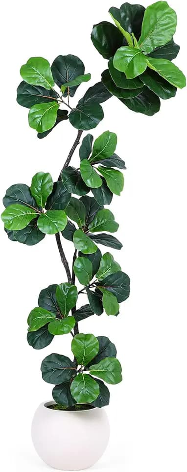 7ft Artificial Fiddle Leaf Tree Faux Plant Fake Ficus Lyrata Silk Trees
