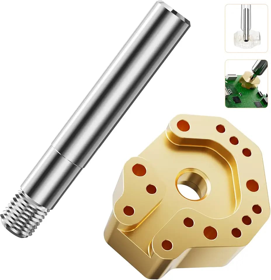 Joystick Soldering Iron Tip with Adapter for P5, P4, Xbox Series X/S, Xbox One & Switch Controllers, Multi-Hole Copper Chrome Plated Alloy, High Thermal Conductivity, Precision Alignment