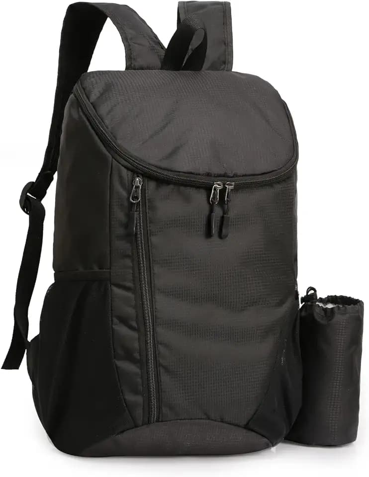 DOVO Hiking Backpack, Waterproof and Wear-resistant Lightweight Backpack Packable,Outdoor Travel Camping Daypack Foldable-BLACK