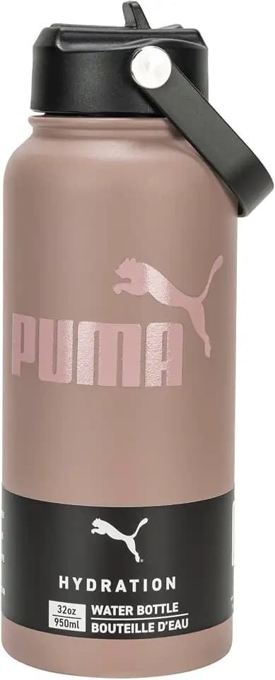 PUMA 32oz Insulated Stainless Steel Water Bottle, Pink, One Size
