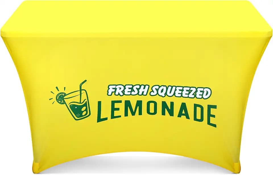 Oudain Lemonade Stand Supplies Tablecloth for Folding Tables,Yellow,4ft
