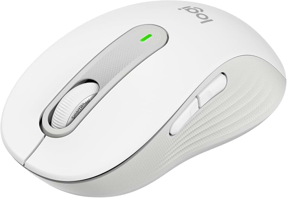 Logitech Signature M650 Kabellose Maus - für kleine bis mittelgroße Hände | 2-Jahres-Batterie, Leise Klicks, Anpassbare Seitentasten, Bluetooth, Kompatibilität - Weiß