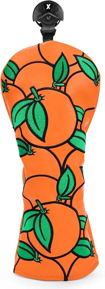 Montela Golf Club Covers Orange Putter Covers Driver Covers Fairway Wood Headcover Hybrid Cover Leather Mallet Putter Headcover for Men Women Gift