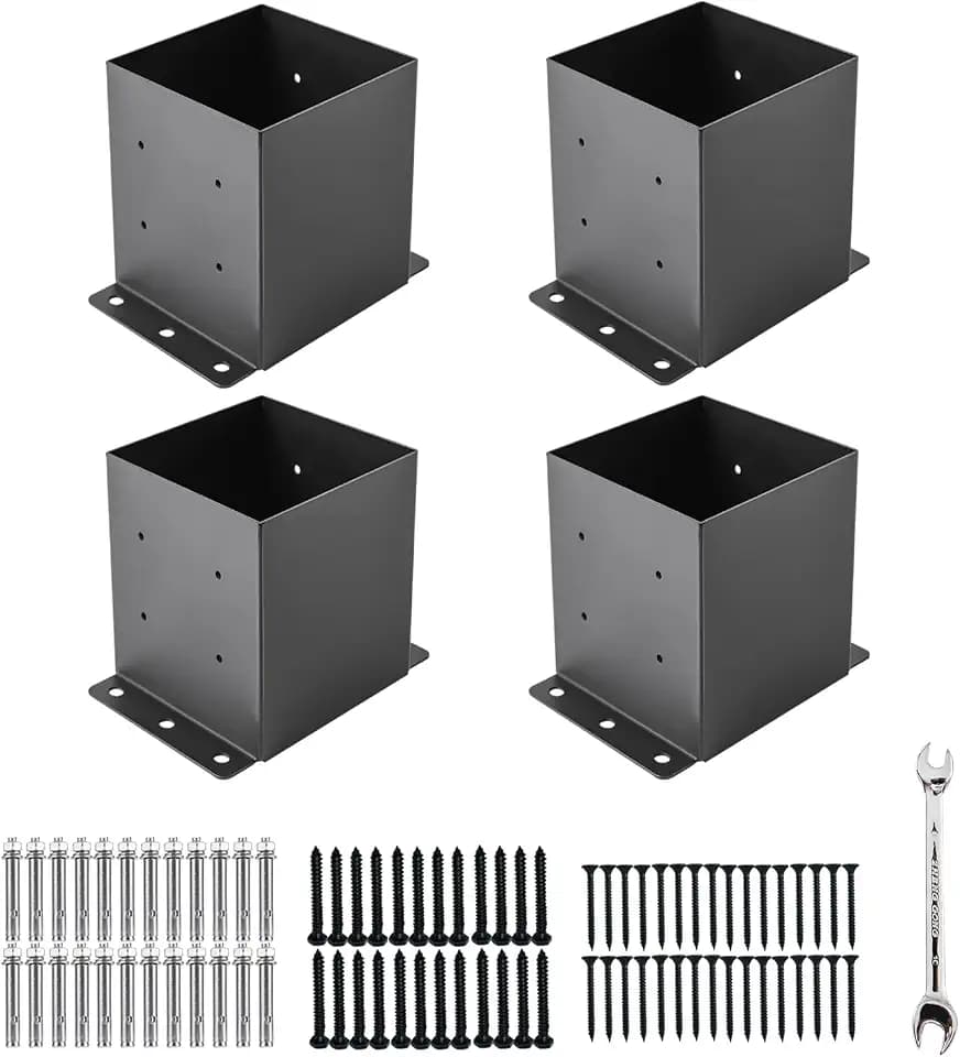 6x6 Post Base 4pcs,Post Brackets(Inner Size 5.6"x5.6") 2mm Thick