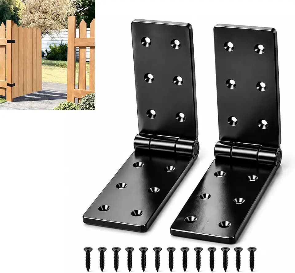 Fence Hinges for Outdoor Wood Gates Heavy Duty,270°Solid Folding Butt Hinges, Rust-Resistant (3 Pack)