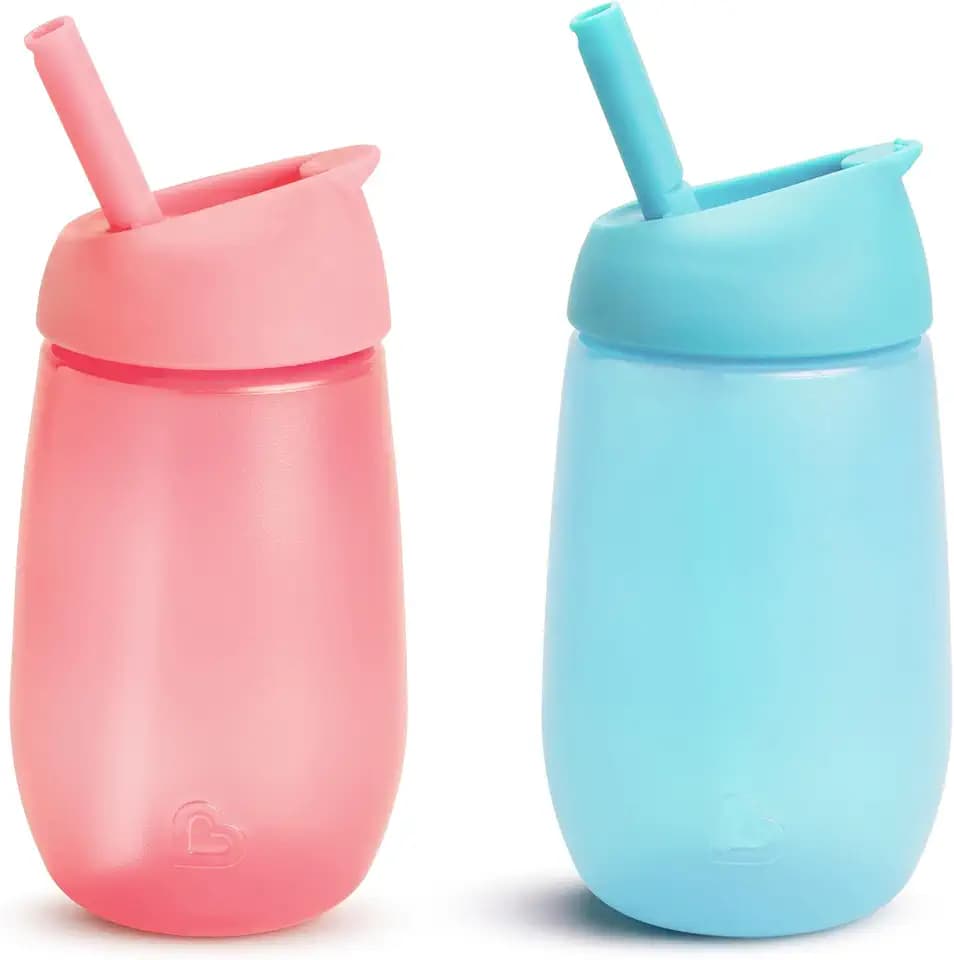 Munchkin Simple Clean Straw Cups for Toddlers 1-3, 10 Ounce, 2 Pack