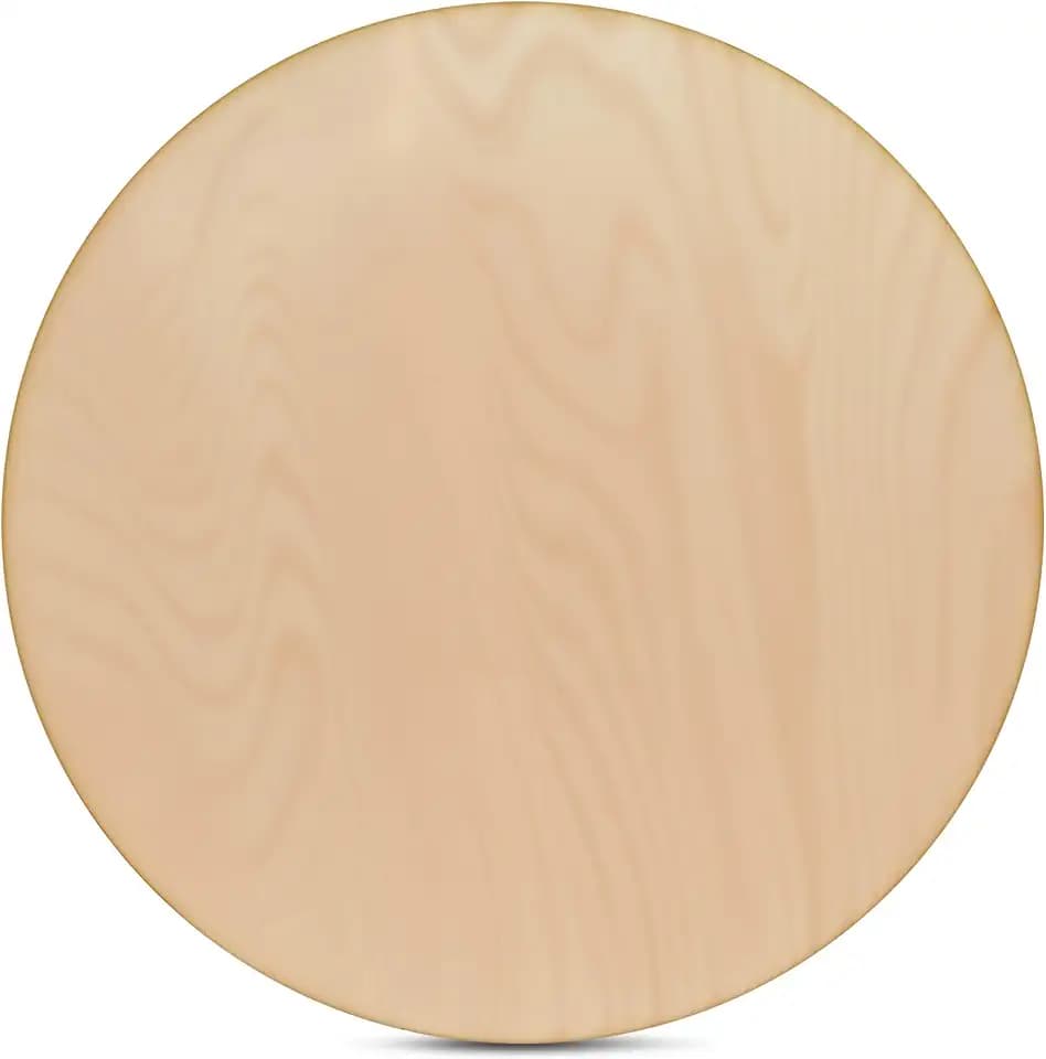 Wooden Ornaments for Crafts, 12" Round Wooden Disc, 1/4 Thick Laser Cut Circles, Set of 10 Wood Slices for Crafts, Unfinished Wood Blank Ornaments for Crafting