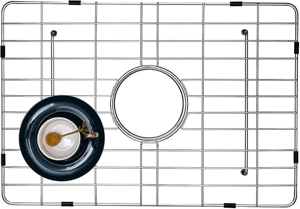 Stainless Kitchen Sink Protector - 20" x 14" with Center Drain