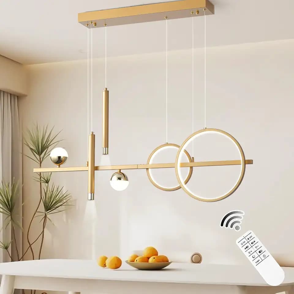 ORANOOR LED Gold Chandelier for Dining Room 39in Dimmable Modern Chandelier