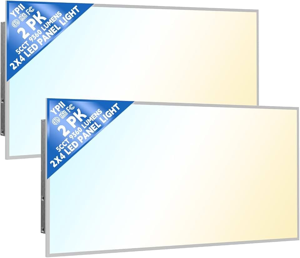 2Pack 2x4 LED Panel Light 5CCT Selectable Drop Ceiling Light Fixture