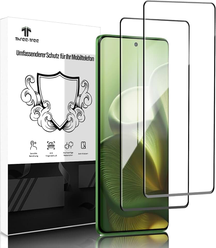 Schutzfolie für Samsung Note 14, Hochpräzise Fingerabdruckerkennung 9H Härte, 4 Stück Display Schutzglas mit Kameraschutz